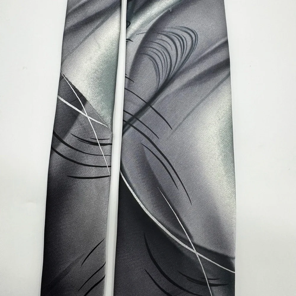 J. Garcia Landscape Collection 59 Silk Tie Grayscale Abstract Mens Grateful Dead